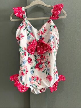 SweetHoney Kids One-Piece Swimsuit in White, Pink, Blue